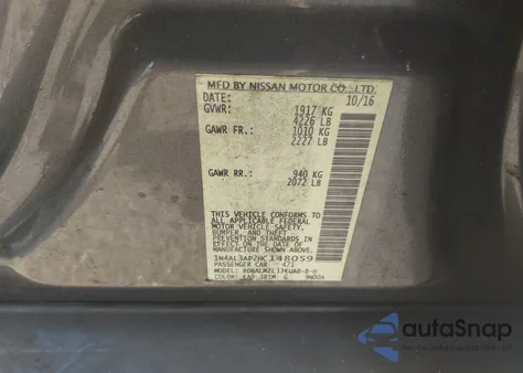 2017 Nissan Altima 2.5 Sv z USA, uszkodzony, nr VIN 1N4AL3AP2HC148059